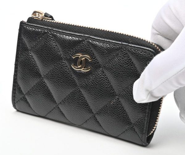 imgrc0104808014 Chanel Matelasse L Shaped Coin Case Key Caviar Skin Black