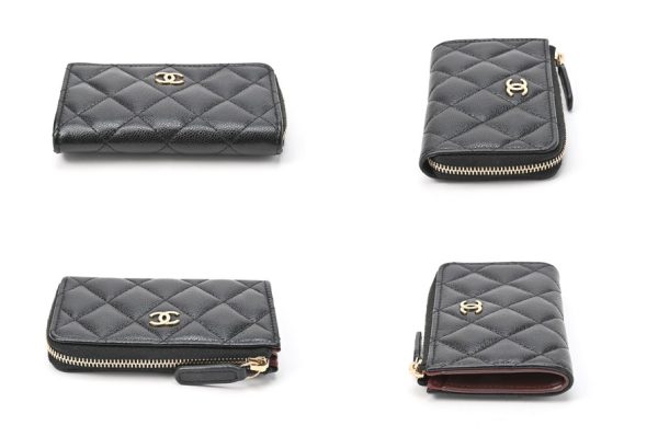 imgrc0104808016 Chanel Matelasse L Shaped Coin Case Key Caviar Skin Black