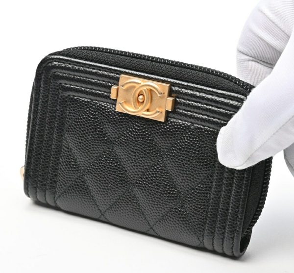 imgrc0104879440 Chanel Boy Chanel Coin Case Caviar Skin Black