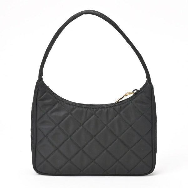 imgrc0104962212 Prada Quilted Shoulder Bag Nylon Black