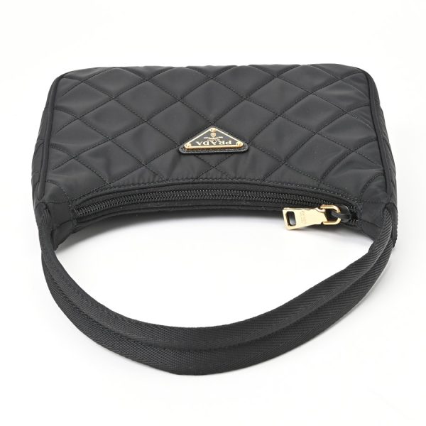 imgrc0104962215 Prada Quilted Shoulder Bag Nylon Black