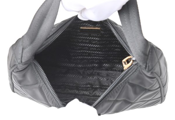 imgrc0104962219 Prada Quilted Shoulder Bag Nylon Black