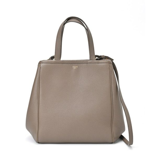 imgrc0105229346 Celine Small FHippo Tote Bag Grained Calfskin Greige