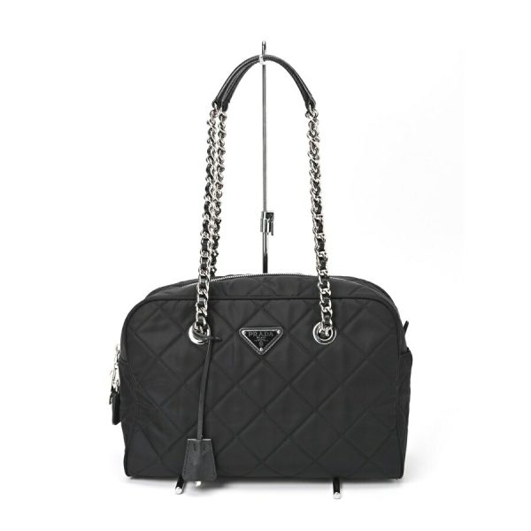 imgrc0105292333 Prada Quilted Chain Shoulder Bag Nylon Black