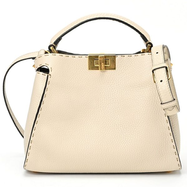 imgrc0105299978 Fendi Peekaboo Iconic Essential Selleria Bag Greige