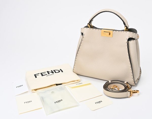 imgrc0105299989 Fendi Peekaboo Iconic Essential Selleria Bag Greige