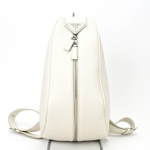 imgrc0105366867 Prada Vitello Triangle Backpack White