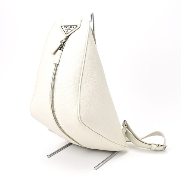 imgrc0105366868 Prada Vitello Triangle Backpack White