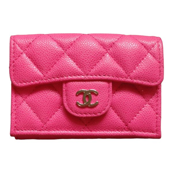 imgrc0105652684 CHANEL Caviar Pink Matelasse Mini Coin Mini Wallet Black