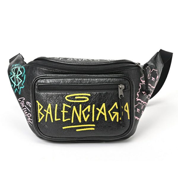 imgrc0106000768 Balenciaga Graffiti Explorer Body Bag Black