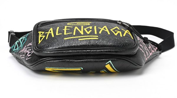 imgrc0106000772 Balenciaga Graffiti Explorer Body Bag Black