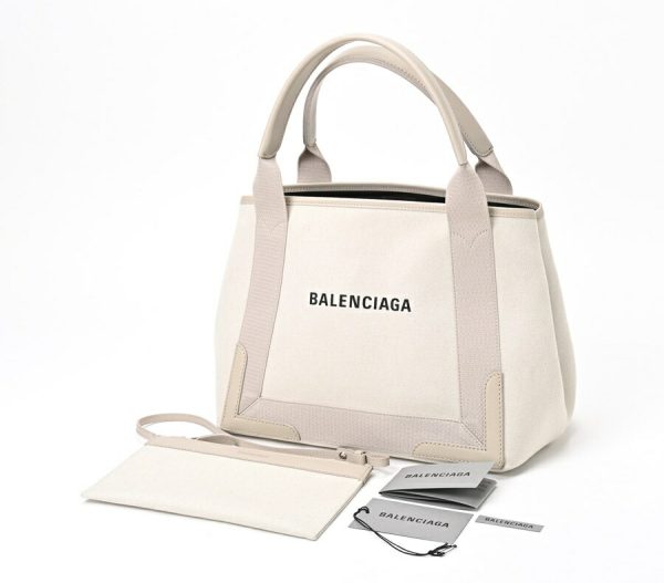 imgrc0106224540 Balenciaga Blue Cabas S Tote Bag Greige