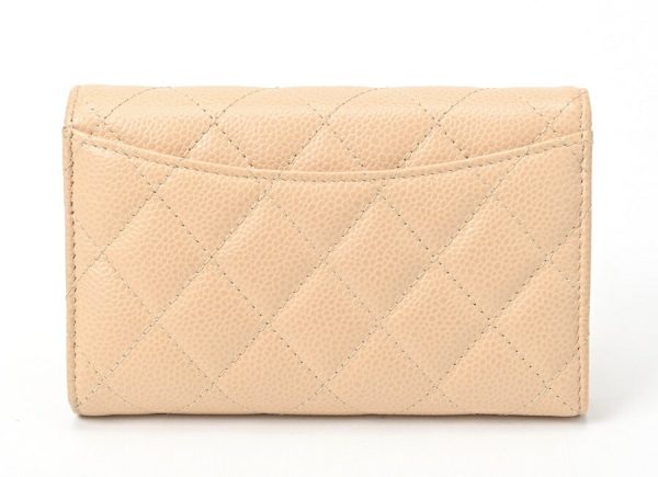 imgrc0106390290 Chanel Matelasse Medium Flap Wallet Caviar Skin Beige