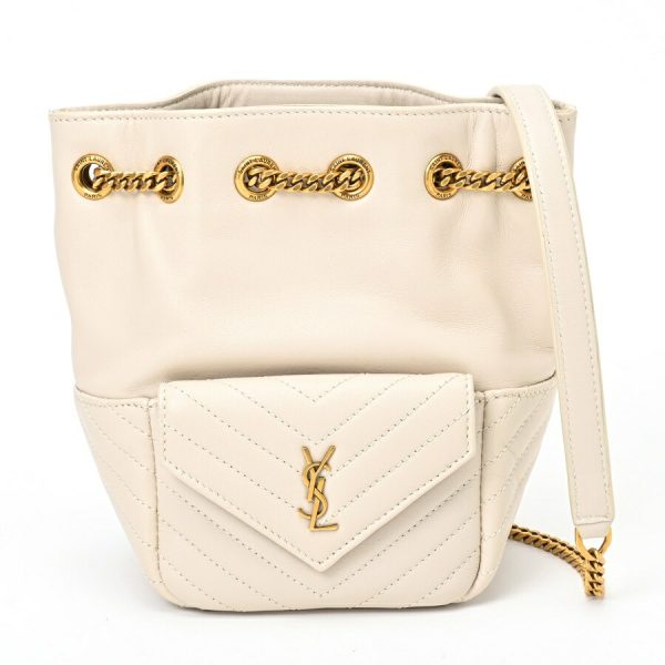 imgrc0106705028 Saint Laurent Joe Bucket Lambskin Chain Shoulder Bag White