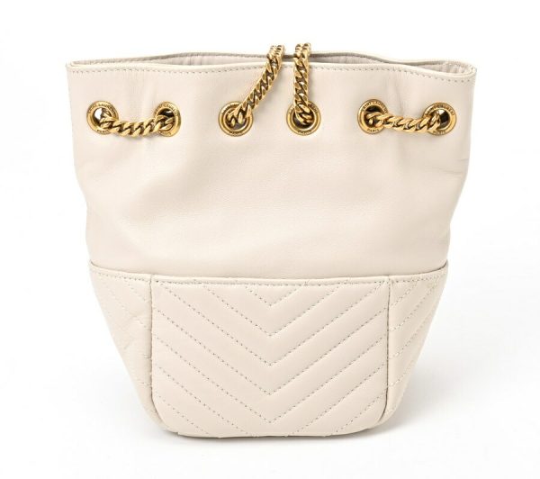 imgrc0106705031 Saint Laurent Joe Bucket Lambskin Chain Shoulder Bag White