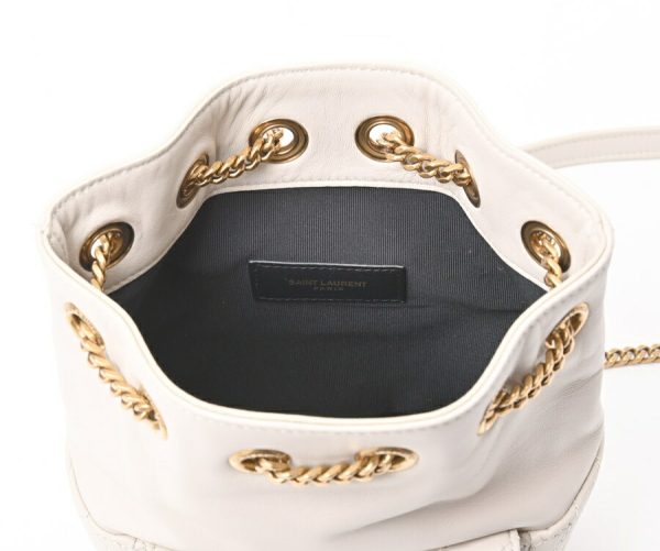 imgrc0106705035 Saint Laurent Joe Bucket Lambskin Chain Shoulder Bag White