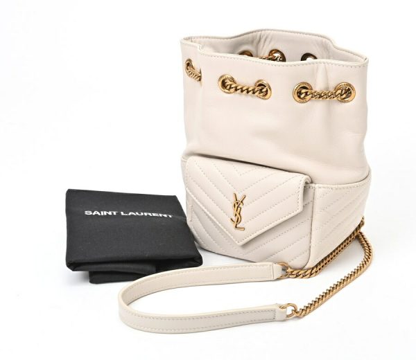 imgrc0106705037 Saint Laurent Joe Bucket Lambskin Chain Shoulder Bag White