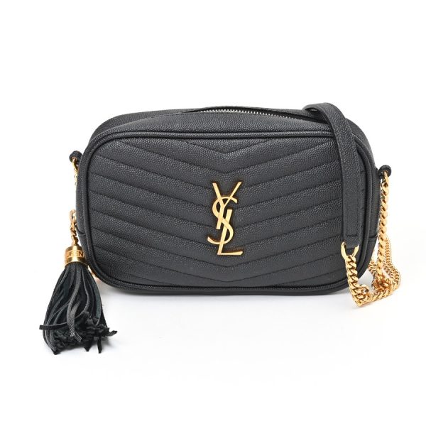 imgrc0106719564 Saint Laurent Lou Mini Quilted Chain Shoulder Bag Black