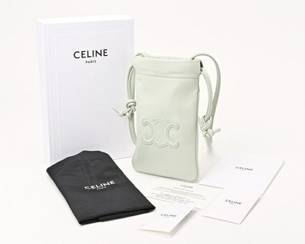 imgrc0106765623 Celine Cuir Triomphe Mobile Phone Pouch Mint