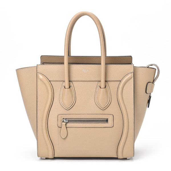 imgrc0107134488 Celine Luggage Micro Drummed Calfskin Bag Beige