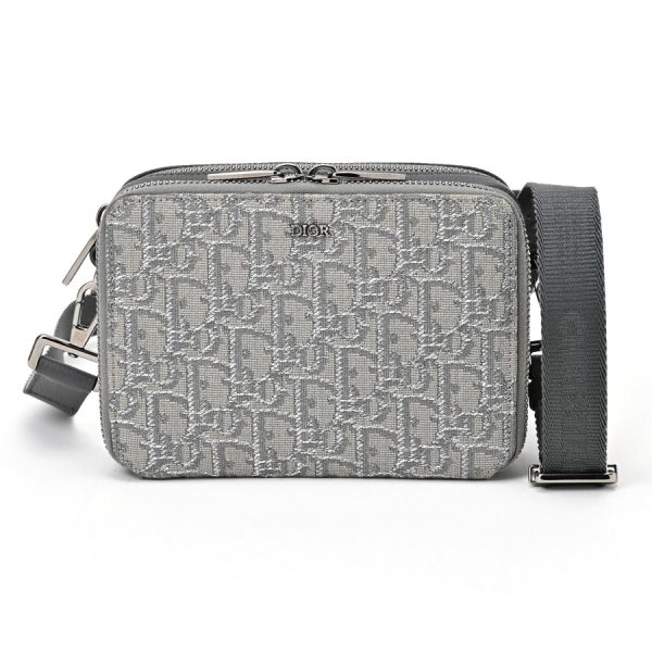 imgrc0107354384 Dior Messenger Bag Strap Oblique Jacquard Black