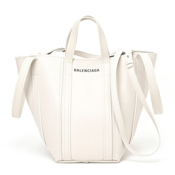 imgrc0107739984 Balenciaga Small North South Shoulder Tote Calfskin White