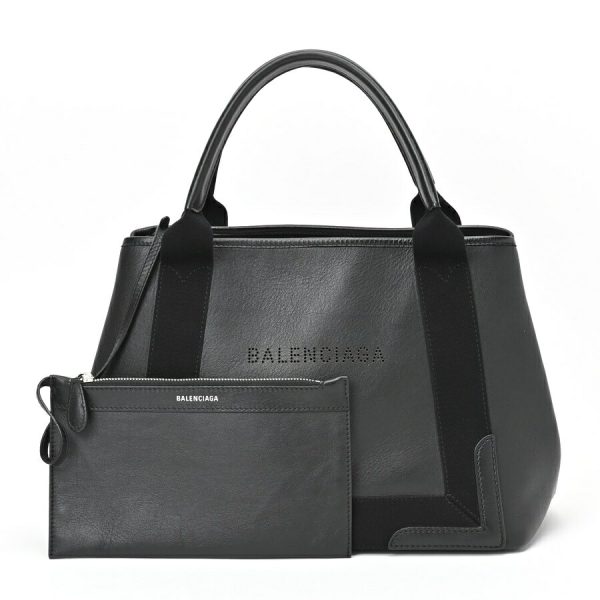 imgrc0107845683 Balenciaga Blue Cabas S Smooth Tote Bag Black