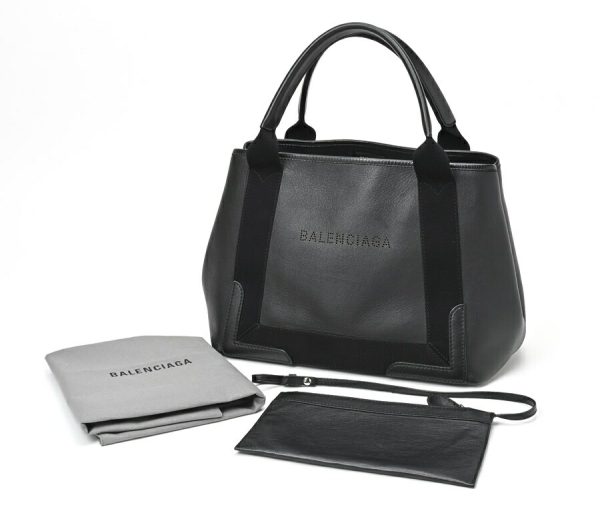 imgrc0107845692 Balenciaga Blue Cabas S Smooth Tote Bag Black