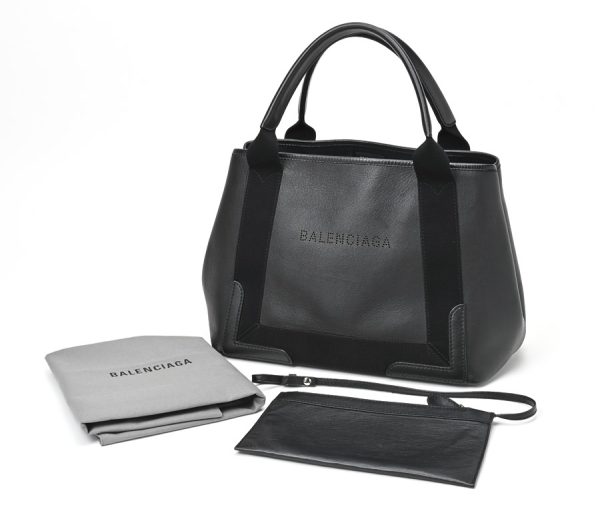 imgrc0107845692 Balenciaga Blue Cabas S Tote Bag Smooth Black