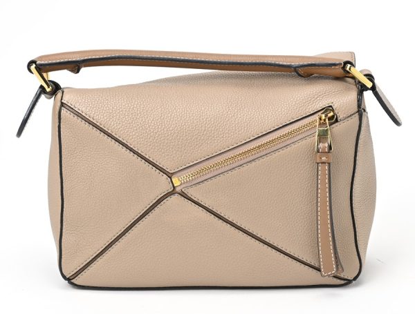 imgrc0109359730 Loewe Puzzle Bag Small Soft Grain Calf Sand Greige