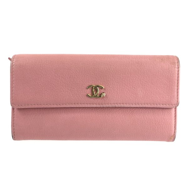 imgrc0110990636 CHANEL Lucky Flower Goatskin Flap Long Wallet Long Wallet Pink