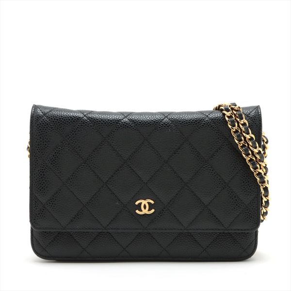 imgrc0119533211 CHANEL Matelasse Caviar Skin Chain Wallet Crossbody Back