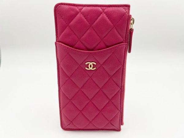 imgrc0120282096 CHANEL Caviar Timeless Case Long Wallet Pouch Matelasse Pink