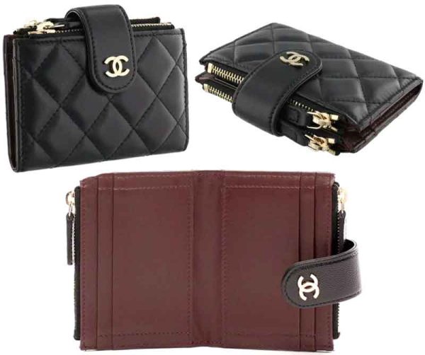 imgrc0128903722 CHANEL W Coin Case Wallet Coin Black Lambskin Coco Mark