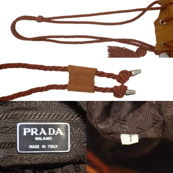 is230925tvb01 9 Prada Drawstring Shoulder Bag Nylon Brown