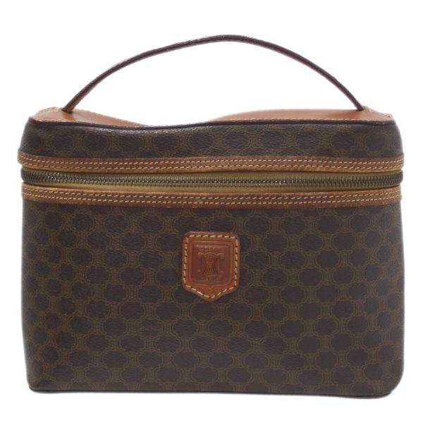 is240301ec01 1 Celine Vanity Bag Macadam Pattern Brown