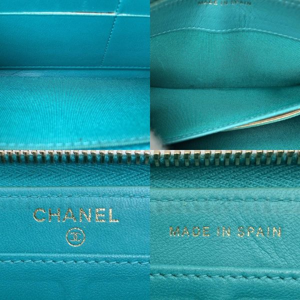 it8mrqptl3a4 12 c Chanel long wallet Matelasse turquoise blue lambskin accessory