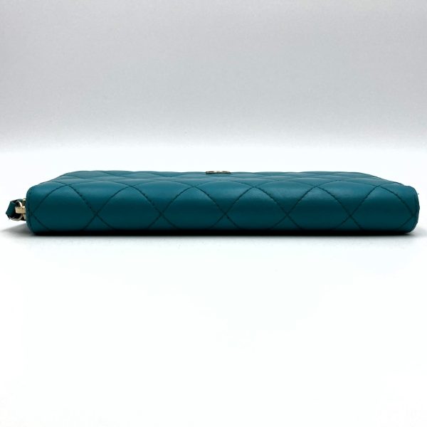 it8mrqptl3a4 5 Chanel long wallet Matelasse turquoise blue lambskin accessory