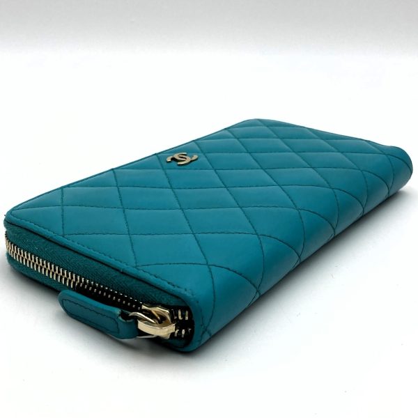 it8mrqptl3a4 6 Chanel long wallet Matelasse turquoise blue lambskin accessory