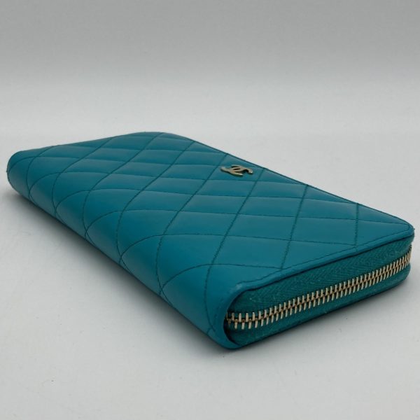 it8mrqptl3a4 7 Chanel long wallet Matelasse turquoise blue lambskin accessory