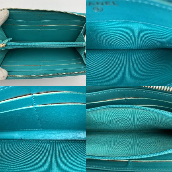 it8mrqptl3a4 8 c Chanel long wallet Matelasse turquoise blue lambskin accessory