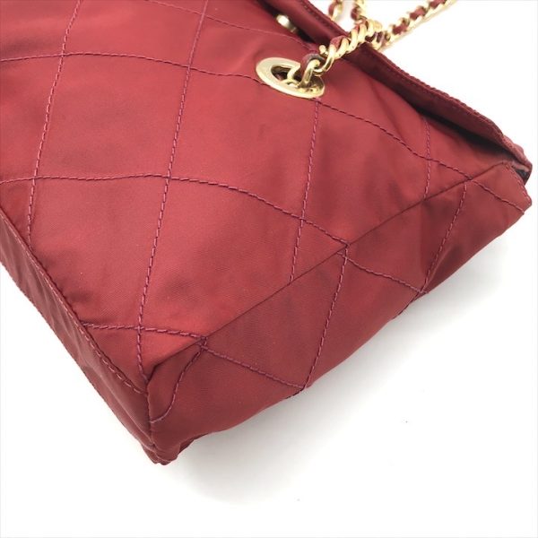 k2654 4 PRADA Tessuto nylon plate chain tote shoulder bag red