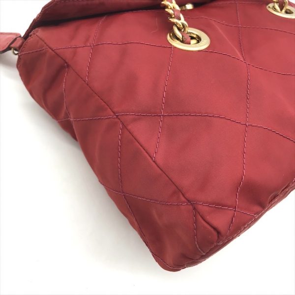 k2654 5 PRADA Tessuto nylon plate chain tote shoulder bag red