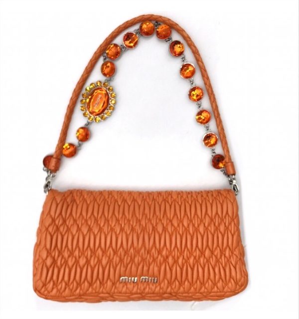 k2758 2 Miu Miu Matelasse Nappa crystal orange 2WAY shoulder bag