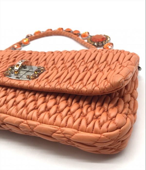 k2758 4 Miu Miu Matelasse Nappa crystal orange 2WAY shoulder bag