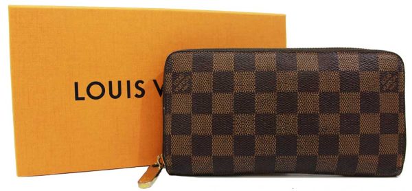 kjm0416 1 Louis Vuitton Damier Zippy Wallet Brown