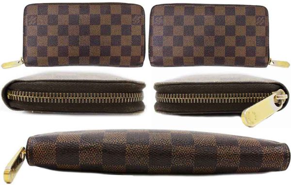 kjm0416 2 Louis Vuitton Damier Zippy Wallet Brown