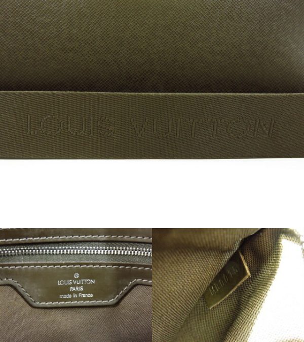 kjm0428 5 Louis Vuitton Taiga Nevsky 2WAY Shoulder Bag Brown Green