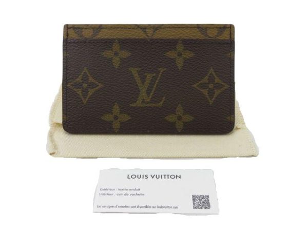 kjm0440 1 Louis Vuitton Monogram Reverse Porto Cult Card Case Brown