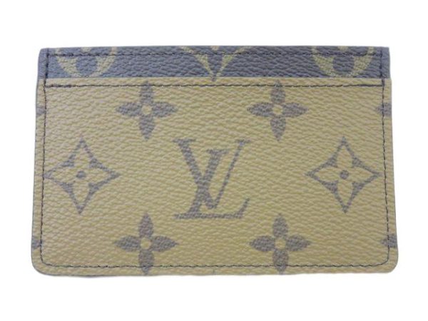 kjm0440 3 Louis Vuitton Monogram Reverse Porto Cult Card Case Brown